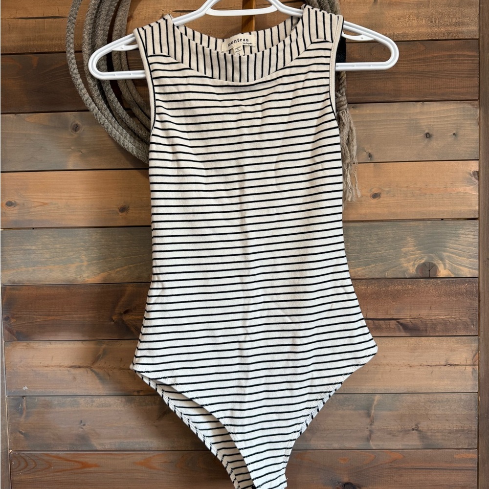 Striped Sleeveless Bodysuit